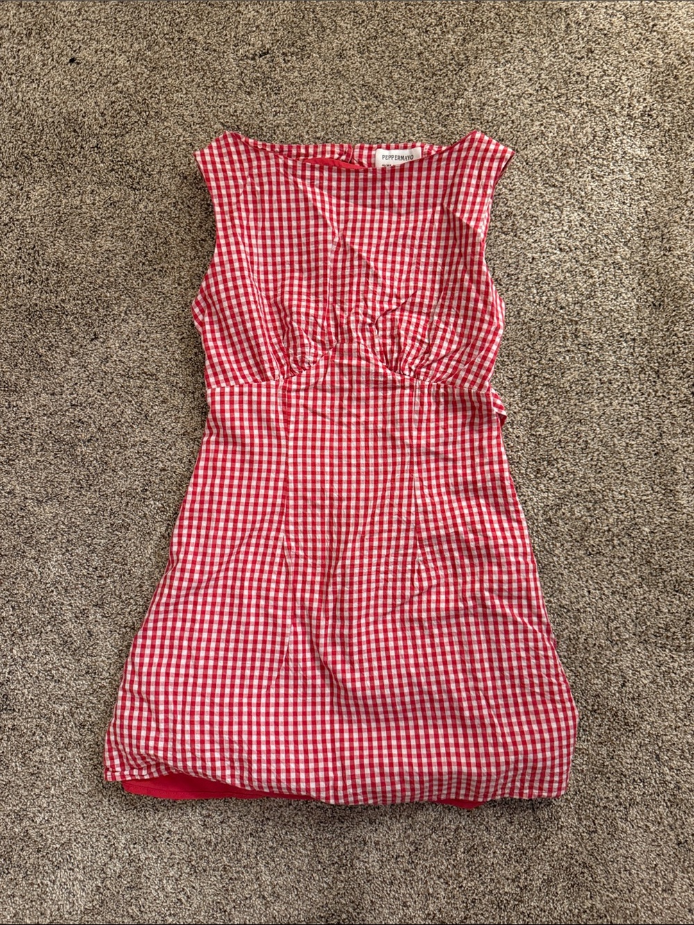 Peppermayo Red and White Gingham Sleeveless Dress - Picture 2 of 2